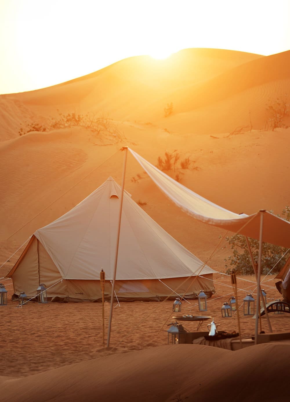Camping de luxe privé dans le désert