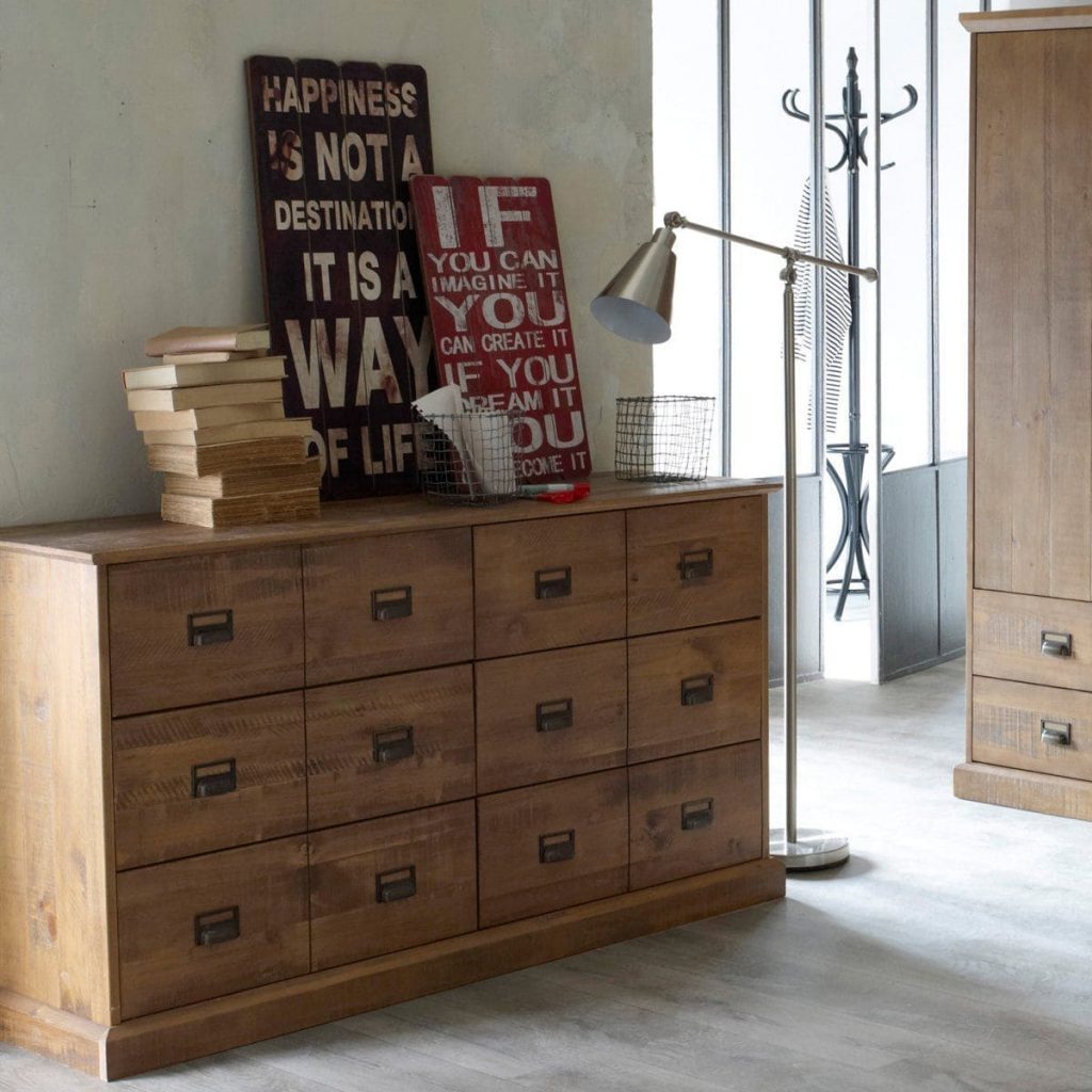 commode pin massif 6 tiroirs lindley decorazine.fr