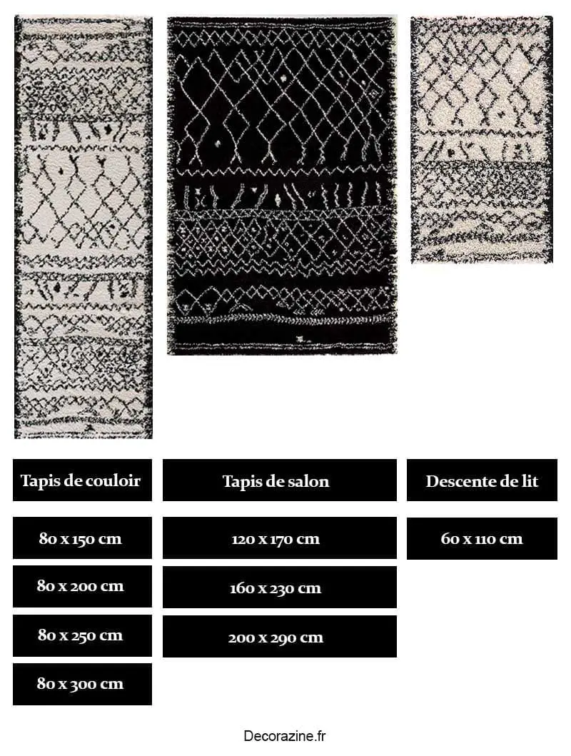 Déclinaisons tapis berbère Afaw petites tailles - Decorazine.fr
