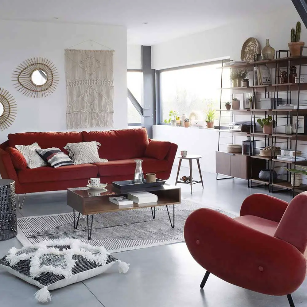 Salon moderne et chic avec un tapis kilim Loscan - Decorazine.fr