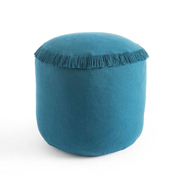 pouf-rond-a-franges-panama-decorazine.fr Pouf rond en velours à franges Panama - Decorazine.fr